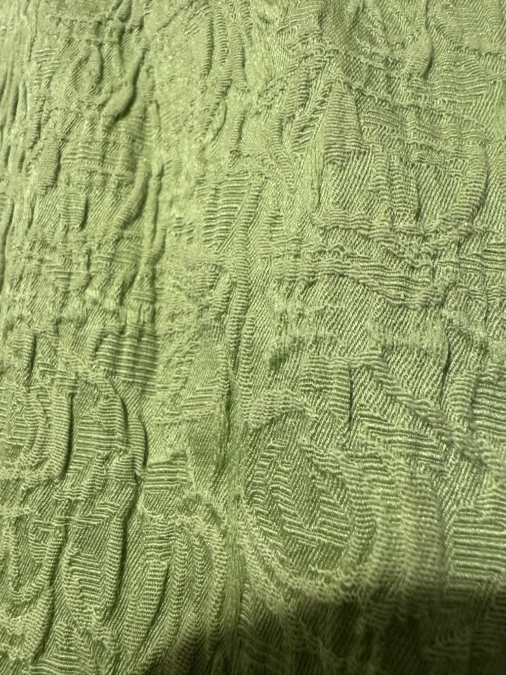 Coldwater Creek 18W Lime Green Jacquard Spring Jacket Pink Trim Preppy - Picture 9 of 9